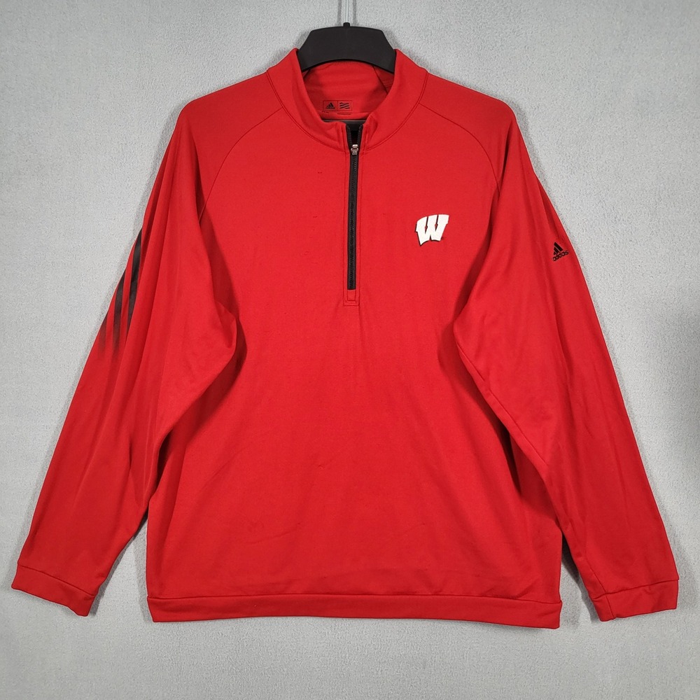 Adidas Pullover Men's XL Red Wisconsin Badgers Athletic Performance Sweatshirt